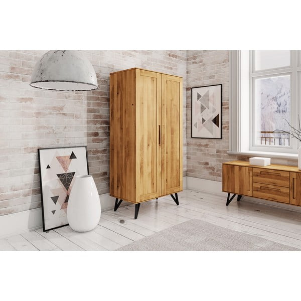 Tölgyfa ruhásszekrény 91x185 cm Golo - The Beds-image-4