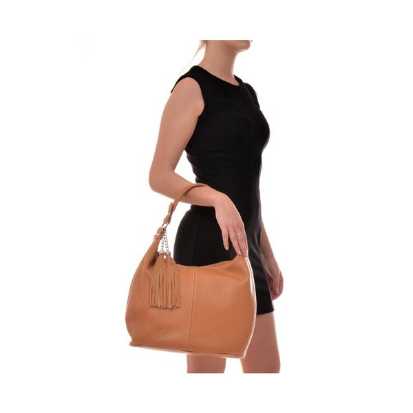Bruhna konyak barna bőr kézitáska - Sofia Cardoni-image-2