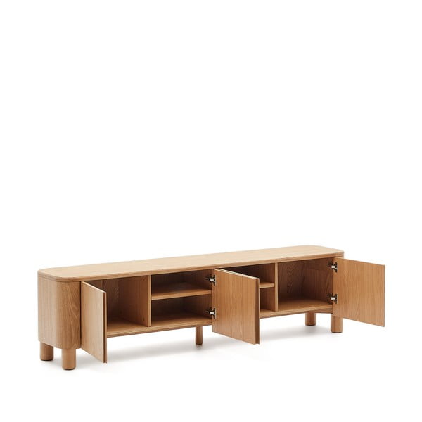 Natúr színű TV-állvány kőrisfa dekorral 200x52x40 cm Salaya – Kave Home-image-3