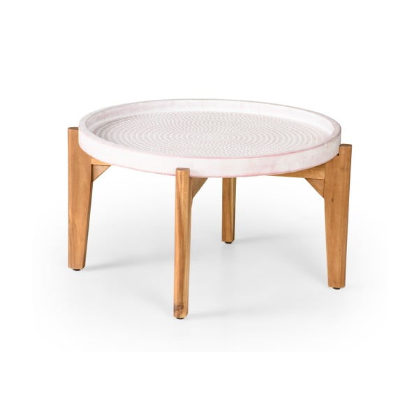 Bari kerti asztal rózsaszín betonlappal, ø 70 cm - Bonami Selection