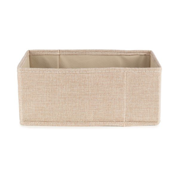 Bézs textil tárolódoboz 28x12x12 cm Sandy – Compactor-image-4
