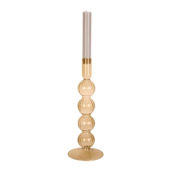 Bubbles világosbarna üveg gyertyatartó - PT LIVING-image-1