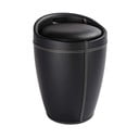 Linen Look fekete szennyestartó kosár és ülőke egyben, 20 l - Wenko