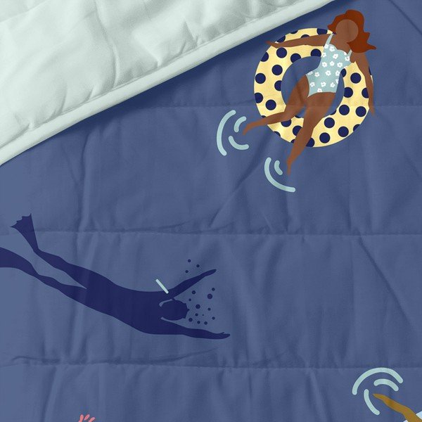 Kék steppelt ágytakaró 180x260 cm Sea party – Aware-image-3