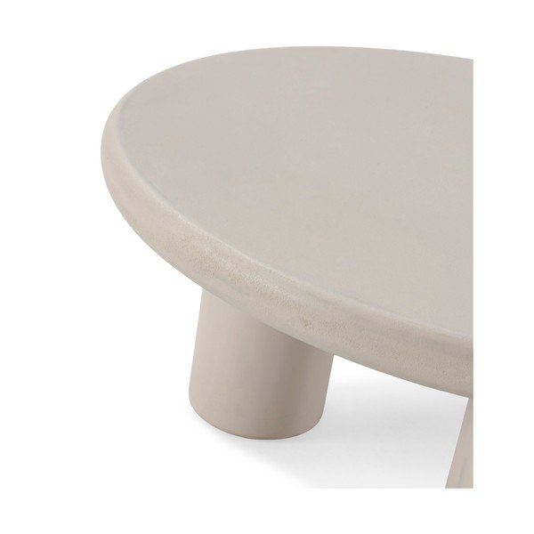 Krémszínű kerek dohányzóasztal kő dekorral ø 80 cm Iriel – MOME-image-4