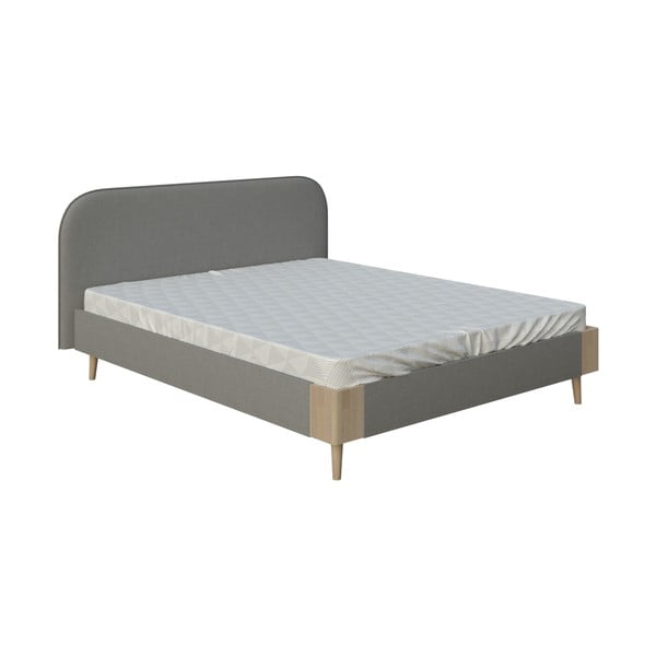 Lagom Plain Soft szürke kétszemélyes ágy, 160 x 200 cm - AzAlvásért