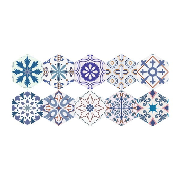 Floor Stickers Hexagons Tisila 10 db-os padlómatrica szett, 40 x 90 cm - Ambiance