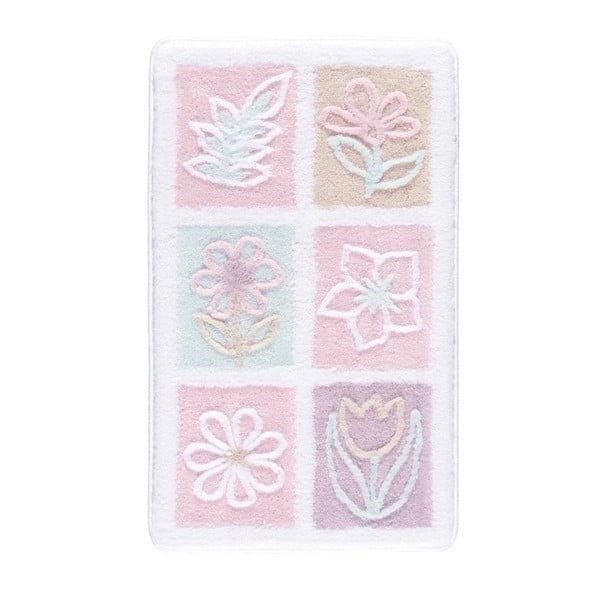 Bathmats Samyeli rózsaszín-fehér fürdőszobai szőnyeg, 60 x 100 cm - Confetti