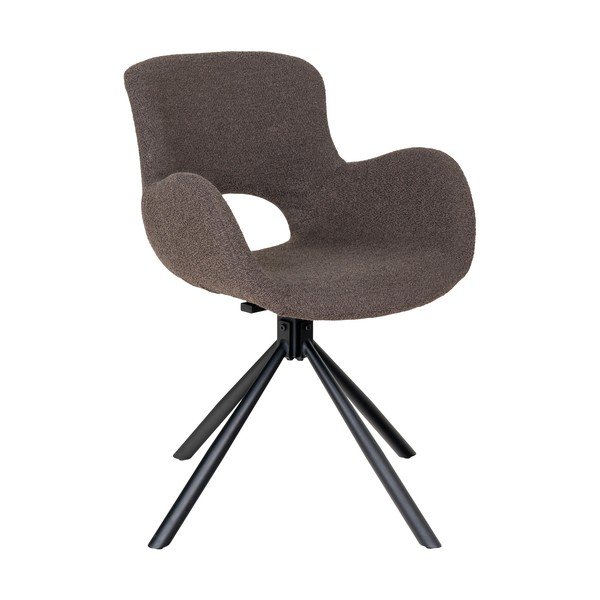 Barna kárpitozott karfás étkezőfotel szett 2 db-os Amorim – House Nordic-image-3