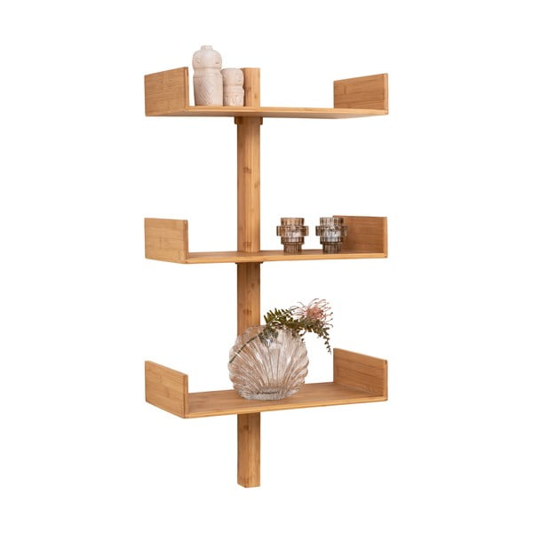 Natúr színű többszintes bambusz fali polc 50 cm Villa – House Nordic-image-2