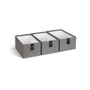 Szürke karton tárolódoboz szett 3 db-os 20,5x29,5x14,5 cm Aston Paper Laminate – Bigso
