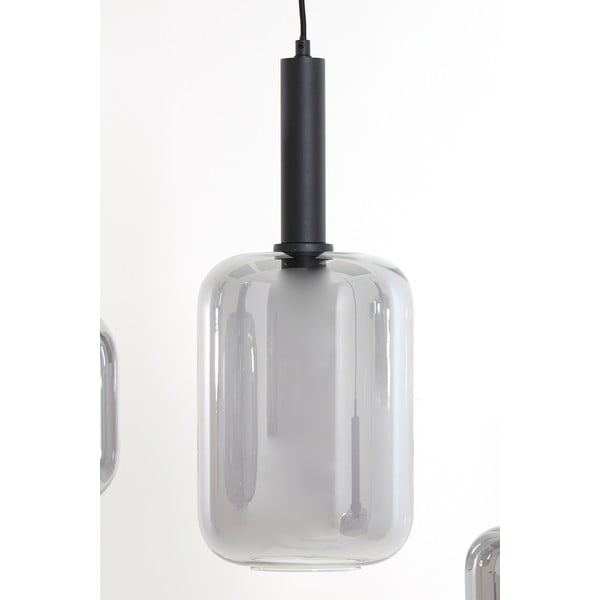 Fekete mennyezeti lámpa üveg búrával 100x22 cm Lekar – Light & Living-image-2