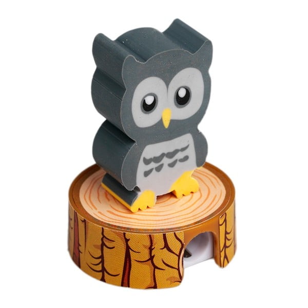 Owl ceruzahegyező, bagoly alakú radírral - Rex London
