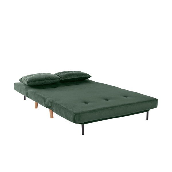 Zöld bársony kanapé 125 cm Magalli - Støraa-image-4