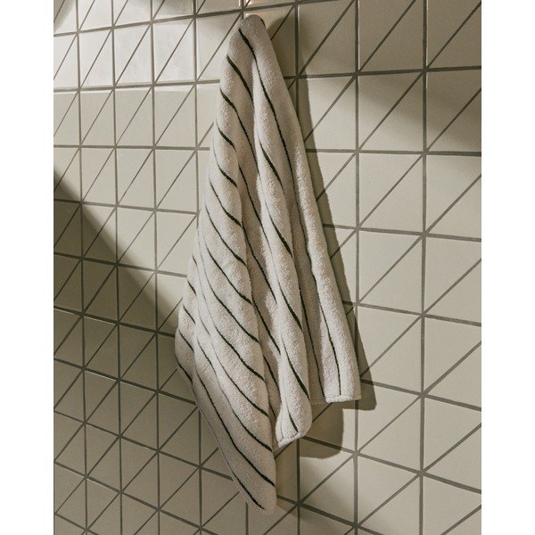 Zöld-bézs frottír pamut törölköző 50x90 cm Dorane – Kave Home-image-1