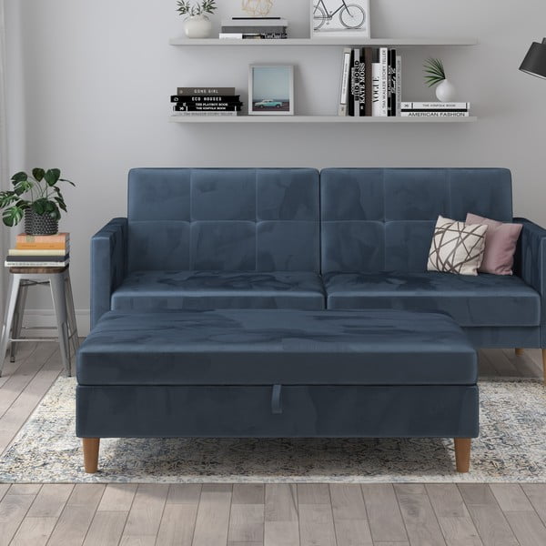 Kék bársony lábtartó Lilly – Støraa-image-1