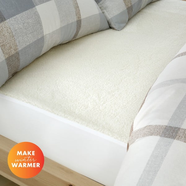 Krémszínű mikroplüss lepedő 150x200 cm – Catherine Lansfield-image-1