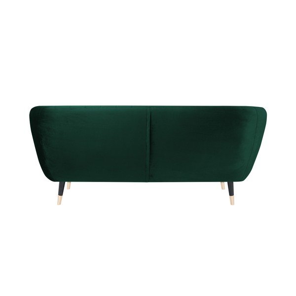 Benito zöld kanapé fekete lábakkal, 158 cm - Mazzini Sofas-image-4