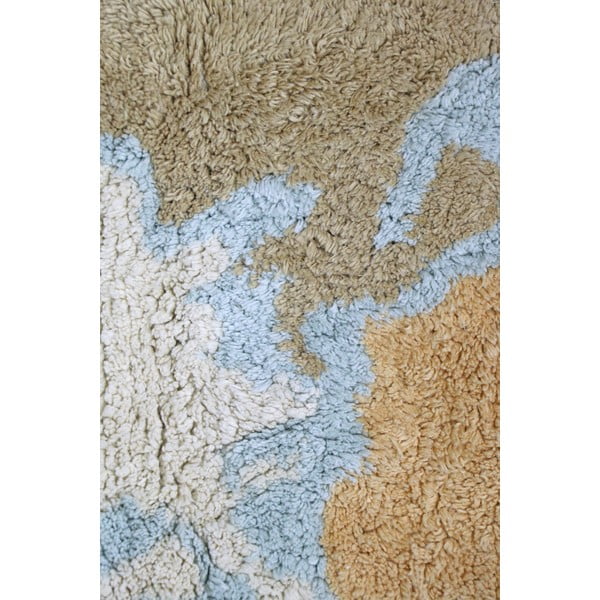 Kék-bézs mosható kézi szövésű pamut gyerek játszószőnyeg 70x100 cm Mini Worldmap – Lorena Canals-image-1