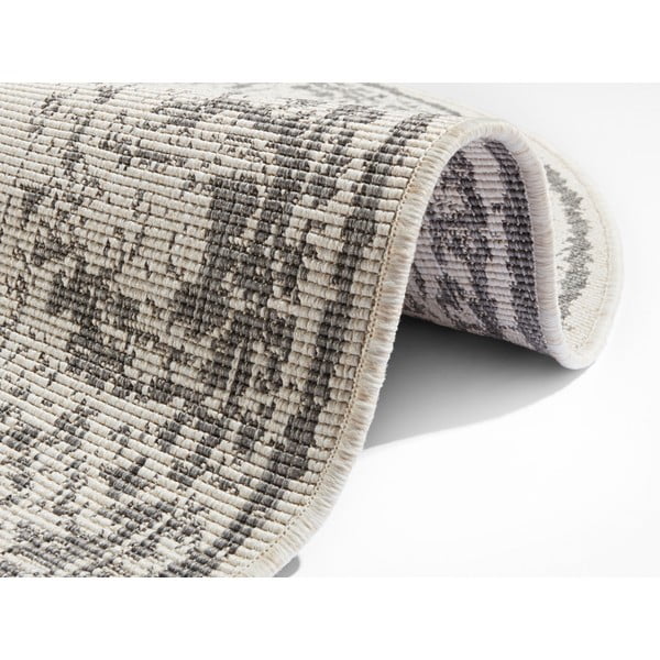 Borbon szürke-krémszínű kültéri szőnyeg, ø 140 cm - NORTHRUGS-image-3