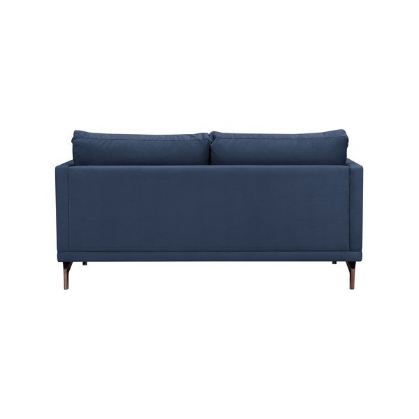 Jupiter sötétkék kétszemélyes kanapé, aranyszínű lábakkal - Windsor & Co Sofas-image-3