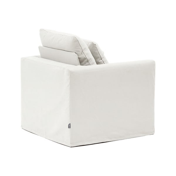 Fehér len fotel Nora – Kave Home-image-4