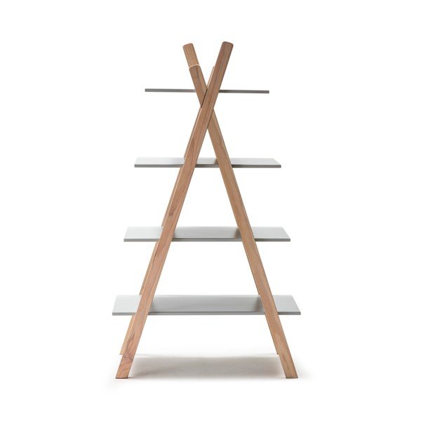 Elisa gyerek könyvespolc szürke polcokkal, borovi fenyő konstrukcióval - Marckeric-image-3