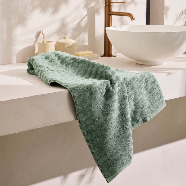 Zöld frottír pamut törölköző 50x90 cm Maya – douceur d'intérieur-image-3