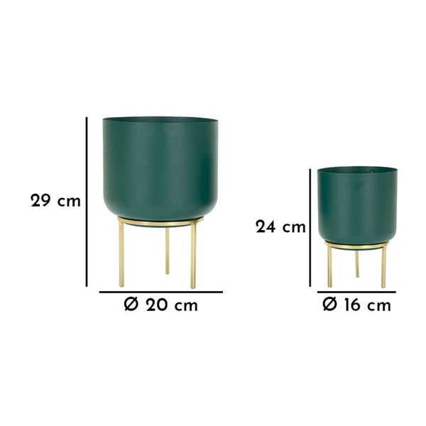 Fém kaspó szett 2 db-os ø 20 cm Grent – Mauro Ferretti-image-3