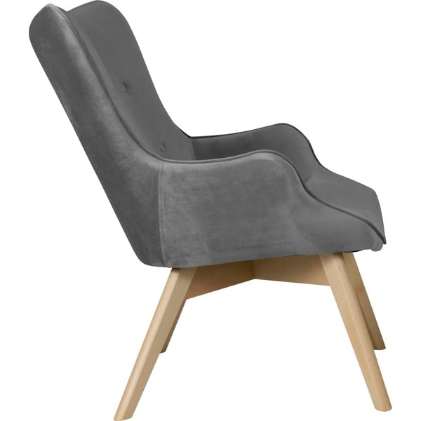 Szürke bársony fotel Niko – Ropez-image-3