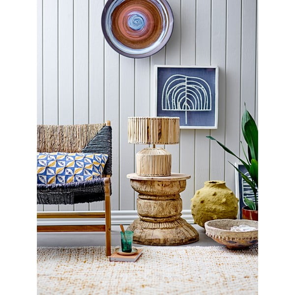 Fekete-barna fotel szövött résszel Grant - Bloomingville-image-1