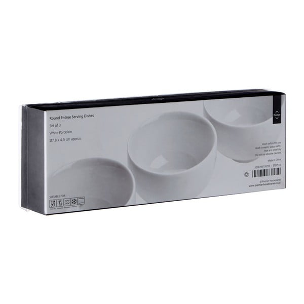 Fehér porcelán szervírozó tál készlet 3 db-os ø 8 cm Entree – Premier Housewares-image-3