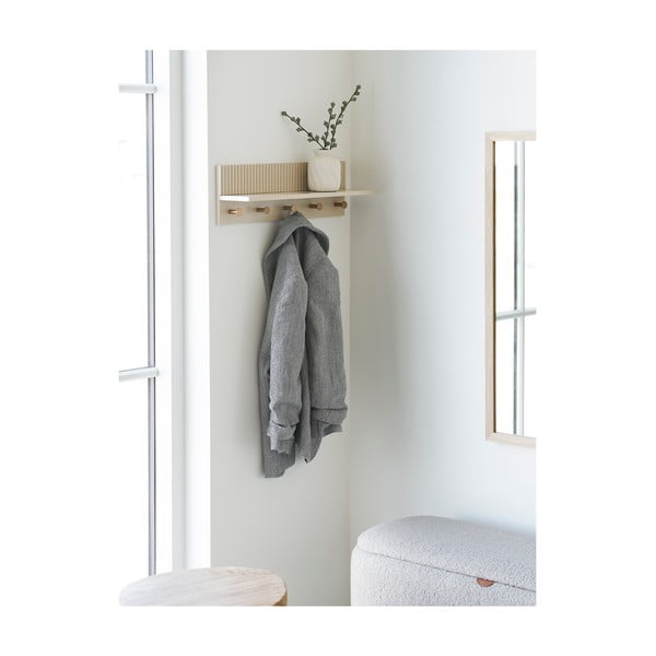 Bézs fali fogas polccal 50 cm Rocca – House Nordic-image-1