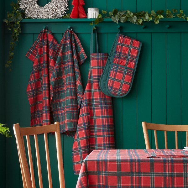 Pamut kötény karácsonyi mintával Christmas Tartan Check – Catherine Lansfield-image-2