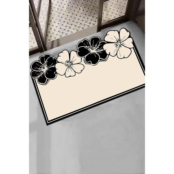 Fekete-krémszínű fürdőszobai kilépő 60x100 cm Morpho – Foutastic-image-1