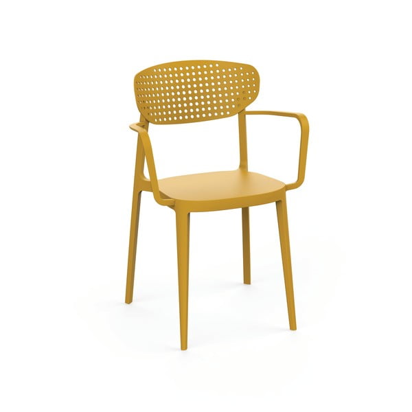 Sárga műanyag kerti szék Aire – Rojaplast