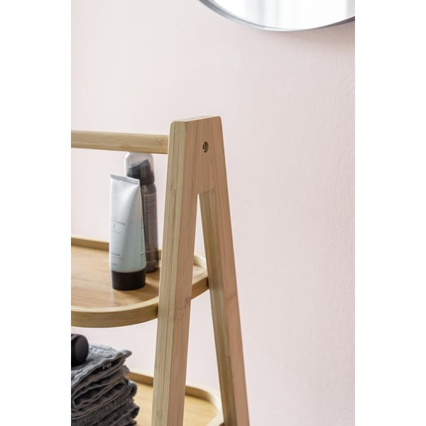 Fekete-natúr színű bambusz fürdőszobai polcos állvány 44x80 cm Ecori – Wenko-image-1