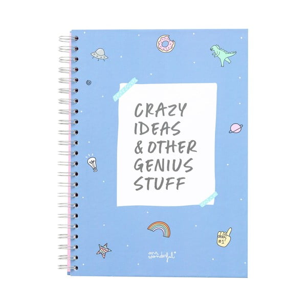 Crazy Ideas kék csíkos jegyzetfüzet - Mr. Wonderful