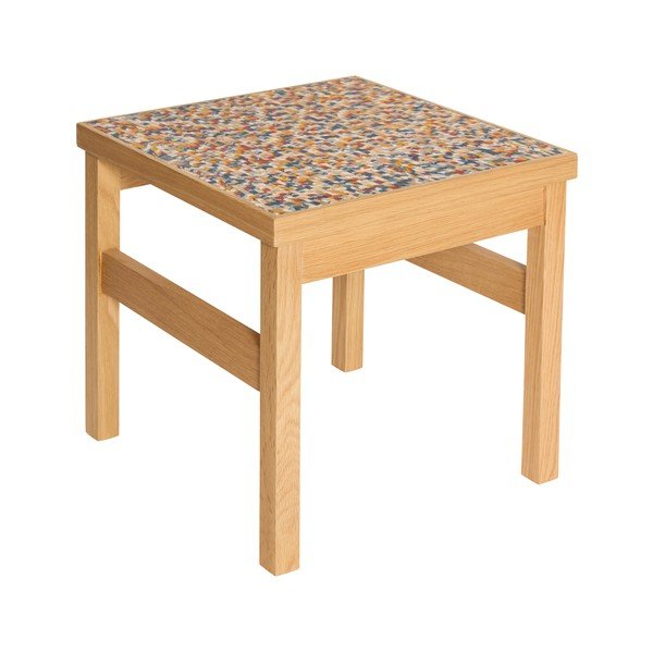 Tárolóasztal tölgyfa dekorral 40x40 cm Confetti – Hübsch-image-4