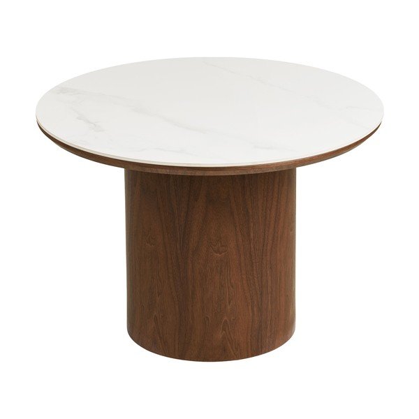 Sötét natúr színű kerek dohányzóasztal kerámia asztallappal ø 60 cm Noli – House Nordic-image-2