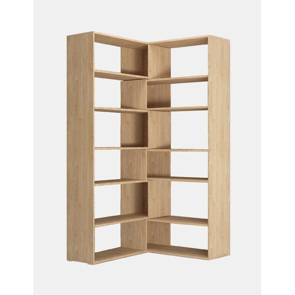 Twin barna sarokkönyvespolc, magasság 179 cm-image-2