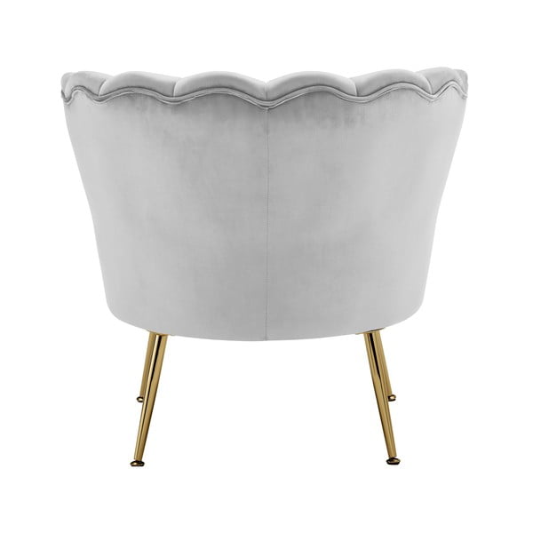 Világosszürke bársony fotel Kelsey – Støraa-image-3