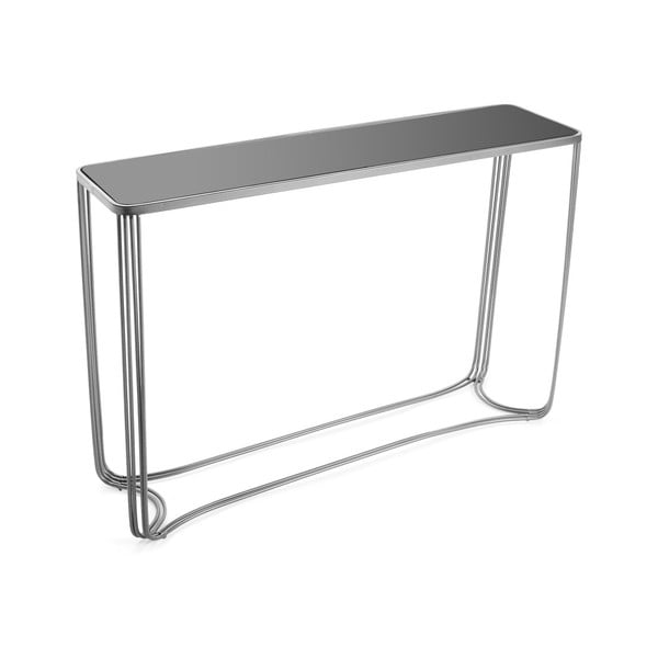 Aux ezüstszínű konzolasztal üveglappal - Versa