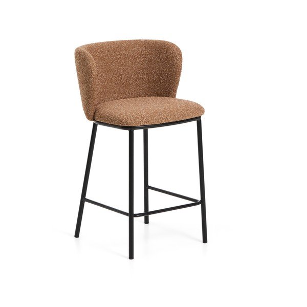 Terrakotta színű kárpitozott bárszék (ülésmagasság 65 cm) Ciselia – Kave Home