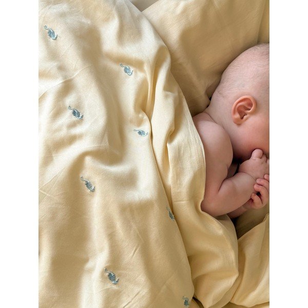 Világossárga bio pamut gyerek ágyneműhuzat babaágyhoz 70x100 cm Sea Garden – Cam Cam Copenhagen-image-3