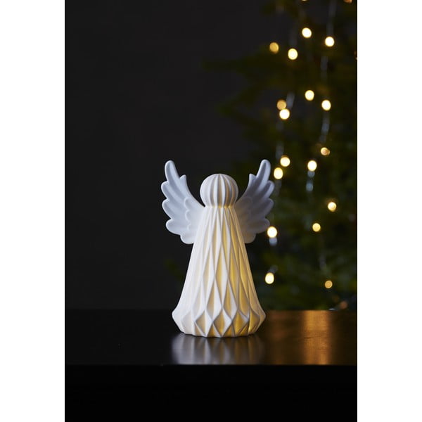 Vinter fehér kerámia karácsonyi LED dekoráció, magasság 18 cm - Star Trading