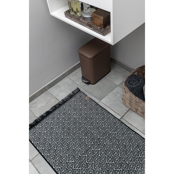 Fekete textil fürdőszobai kilépő 50x80 cm Morocco – Mette Ditmer Denmark-image-2