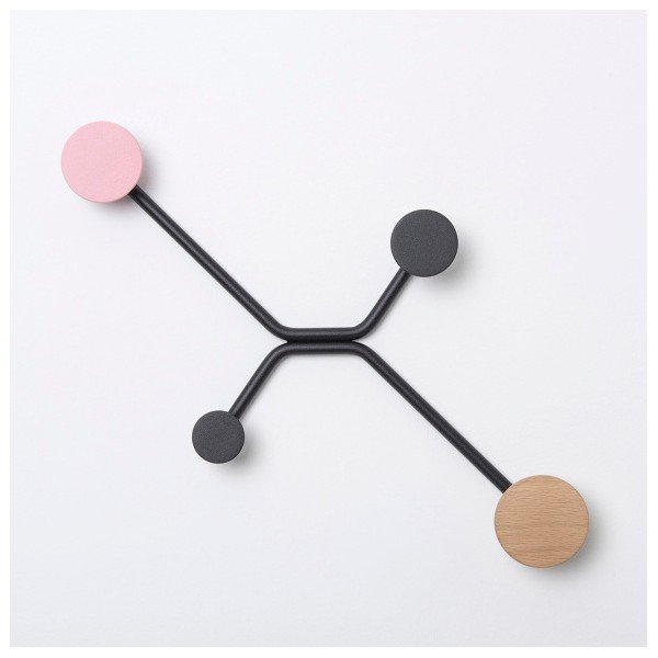 Hook fekete fali akasztó rózsaszín részletekkel - Gazzda-image-2