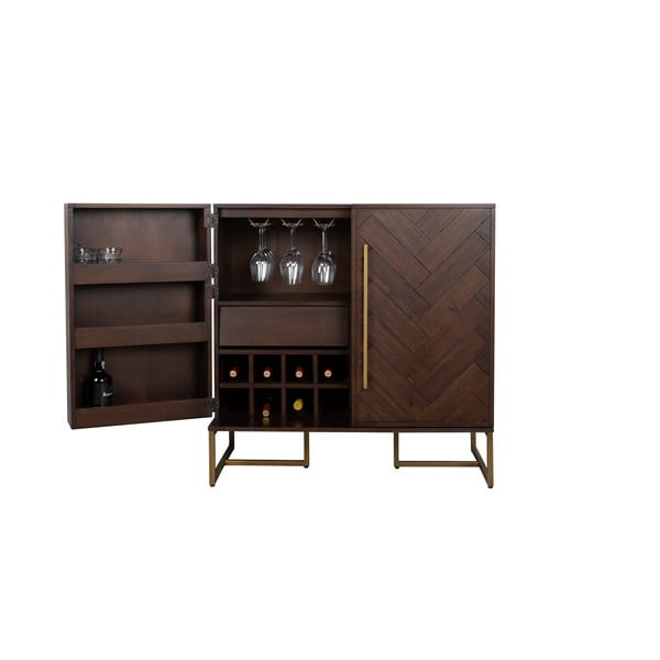 Bortartó szekrény egzotikus fa dekorral 24 palackhoz, 100x100 cm Class - Dutchbone-image-3