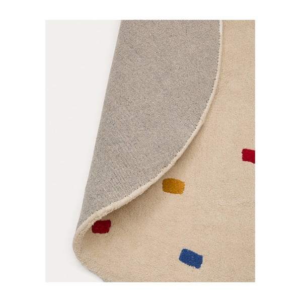 Krémszínű pamut gyerek szőnyeg ø120 cm Luli – Kave Home-image-4